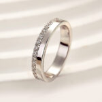 S925 Fashion Yellow Gold Round Cut Wedding Band In Sterling Silver - Image 9