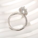 S925 Unique 3.0Ct Halo Marquise Cut Engagement Ring In Sterling Silver - Image 6