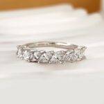 S925 Marquise Cut Half Wedding Band In Sterling Silver - Image 4
