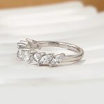 S925 Marquise Cut Half Wedding Band In Sterling Silver - Image 6