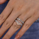 S925 Unique Two-tone Round Cut Jacket Wedding Band - Image 4