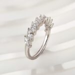 S925 Marquise Cut Half Wedding Band In Sterling Silver - Image 5
