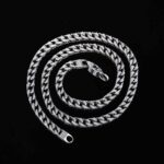 6mm 20" White Gold Spring Clasp Iced Out Handset Box Cuban Chain Necklace