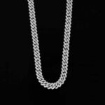 8mm 20" White Gold Long Box Clasp 2-Row Iced Out Handset Miami Cuban Chain Necklace - Image 3