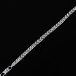 6mm 8" White Gold Spring Clasp Iced Out Handset Box Cuban Chain Bracelet - Image 2