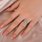 S925 Maxine Exclusive Moissanite Round Cut Jacket Wedding Band For Women In Sterling Silver - Image 3