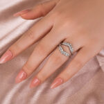 S925 Maxine Exclusive Moissanite Round Cut Jacket Wedding Band For Women In Sterling Silver - Image 4