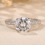S925 Classic Round Cut Engagement Ring for Her 4 prong In Sterling Silver - Image 4