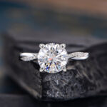 S925 Maxine Twist 2.0 Carat Round Cut Engagement Ring For Her In Sterling Silver - Image 5