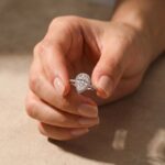 S925 Maxine Moissanite Halo 2.5Ct Carat Pear Cut Engagement Ring - Image 2