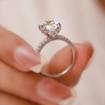 S925 Classic Oval Cut Simulated Diamond Engagement Ring In Sterling Silver - Image 3
