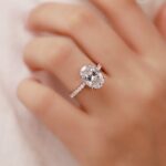 S925 Classic Oval Cut Simulated Diamond Engagement Ring In Sterling Silver - Image 2