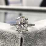 S925 Maxine Moissanite 2.0 Ct~5.5 Ct Oval Cut Engagement Ring In Sterling Silver