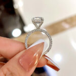 S925 Gorgeous Emerald Cut Engagement Ring For Women In Sterling Silver - Image 8