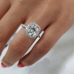 S925 Amazing 3.5 Carat Cushion Cut Halo Engagement Ring In Sterling Silver