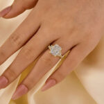 S925 4.5Ct Radiant Cut Three Stone Yellow Gold Promise Ring Engagement Ring In Sterling Silver - Image 2
