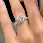 S925 Maxine Sparkle 4.5Ct Cushion Cut Engagement Ring In Sterling Silver