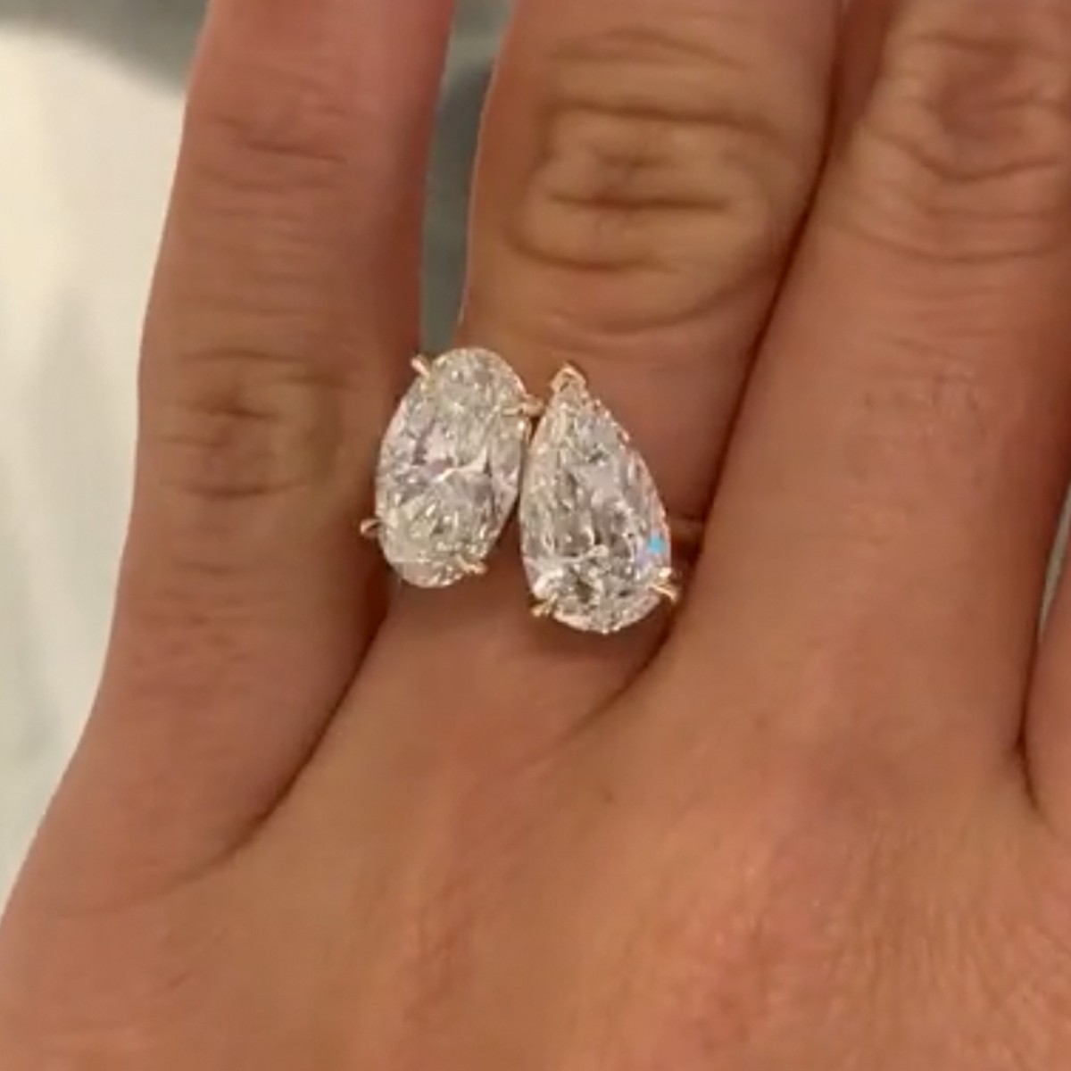 ER1071-1-1758110684 S925 Toi et Moi Oval Cut & Pear Cut Engagement Ring Travel Ring - Image 1