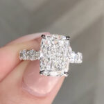 S925 Gorgeous Elongated Crushed Ice 9.0 Carat Cushion Cut Engagement Ring