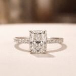 S925 Maxine Moissanite 2.0 CT Radiant Cut Engagement Ring In Sterling Silver - Image 3