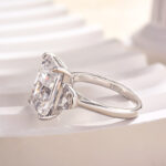 S925 Honorable Crushed Ice Radiant Cut Three Stone Engagement Ring In Sterling Silver - Image 4