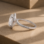 S925 Maxine Exquisite Moissanite 4.0 Carat Halo Oval Cut Engagement Ring In Sterling Silver - Image 4