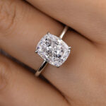 S925 Maxine Excellent 4.0 Ct Cushion Cut Engagement Ring - Image 7