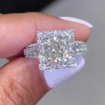 Noble Halo 2.5Ct Cushion Cut Engagement Ring In Sterling Silver - Image 2