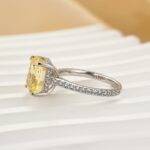 S925 4.5Ct Yellow Stone Cushion Cut Engagement Ring Promise Ring For Her - Image 5