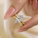 S925 3.0Ct Marquise Cut Split Shank Engagement Ring Travel Rings In Sterling Silver