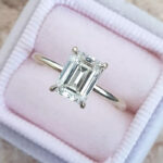 S925 Moissanite 3.5 Carat Solitaire Emerald Cut Engagement Ring