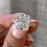 S925 Outstanding Split Shank Cushion Cut Engagement Ring