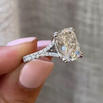 S925 Outstanding Split Shank Cushion Cut Engagement Ring - Image 2