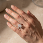 S925 Honorable Yellow Gold/White Gold Crushed Ice Cushion Cut Engagement Ring - Image 7