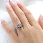S925 Attractive Rose Gold Radiant Cut Engagement Ring - Image 3