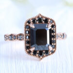 S925 Attractive Rose Gold Radiant Cut Engagement Ring