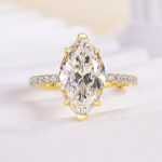 S925 4.0Ct Marquise Cut Half Eternity Engagement Ring In Sterling Silver - Image 9