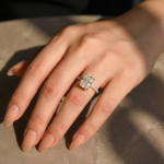 S925 Maxine Cathedral Moissanite 4.5 Carat Yellow Gold Radiant Cut Engagement Ring - Image 2