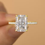 S925 Maxine Enchanting Yellow Gold Radiant Cut Engagement Ring