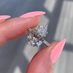S925 4.5Ct Excellent Pear Cut Engagement Ring