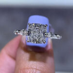 S925 Maxine Exquisite Crushed Ice Cushion Cut Engagement Ring