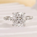S925 Maxine Exquisite Crushed Ice Cushion Cut Engagement Ring - Image 3