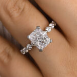 S925 Maxine Vintage Crushed Ice Radiant Cut Engagement Ring