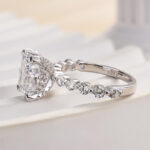 S925 Maxine Vintage Crushed Ice Radiant Cut Engagement Ring - Image 5