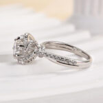 S925 Maxine Moissanite 1.0 CT Twist Flower Design Engagement Ring - Image 5