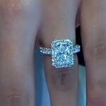 S925 Maxine Noble Halo Radiant Cut Engagement Ring