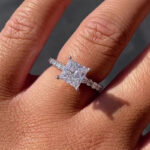 S925 Maxine Classic Square Princess Cut Engagement Ring For Women