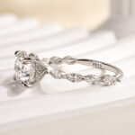 S925 Maxine Timeless Moissanite 2.0 Carat Round Cut Engagement Ring - Image 4
