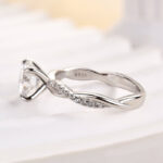 S925 Maxine Twist Moissanite 2.0 Carat Round Cut Promise Ring - Image 4