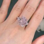 S925 Maxine Pink Stone Radiant Cut Three Stone Engagement Ring - Image 2